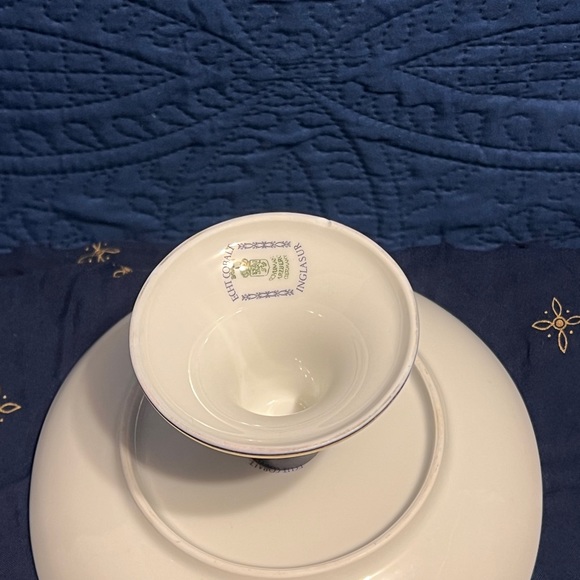 INGLASUR Cake Pedestal Stand Etched Kobalt. Very Rare in great shape - Picture 6 of 9